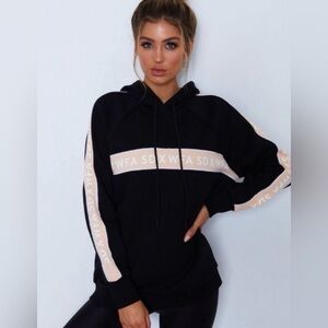 Sarah's Day‎ X White Fox I'm Busy Sweatshirt in black and light pink size medium